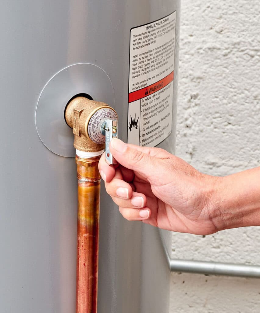 adjusting water heater tank